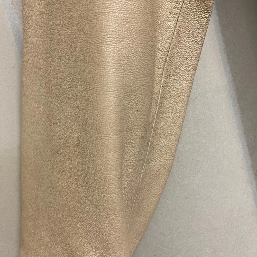 St. John Sport Marie Gray Women’s Jacket Medium 100% Leather Luxury Neutral
